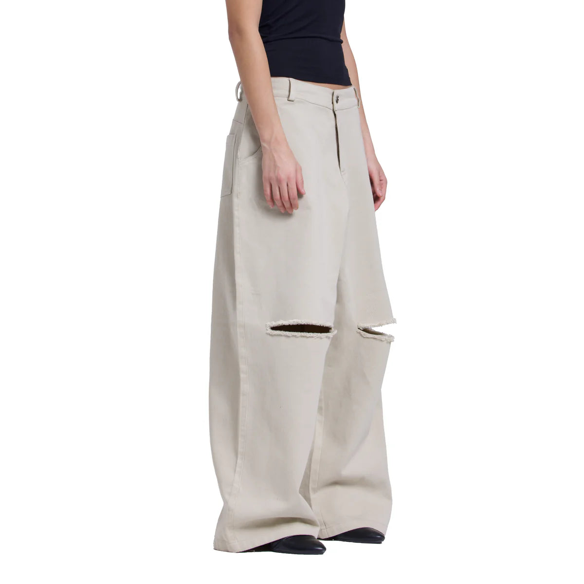Distressed Canvas Pants