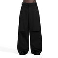 Black Distressed Canvas Pants
