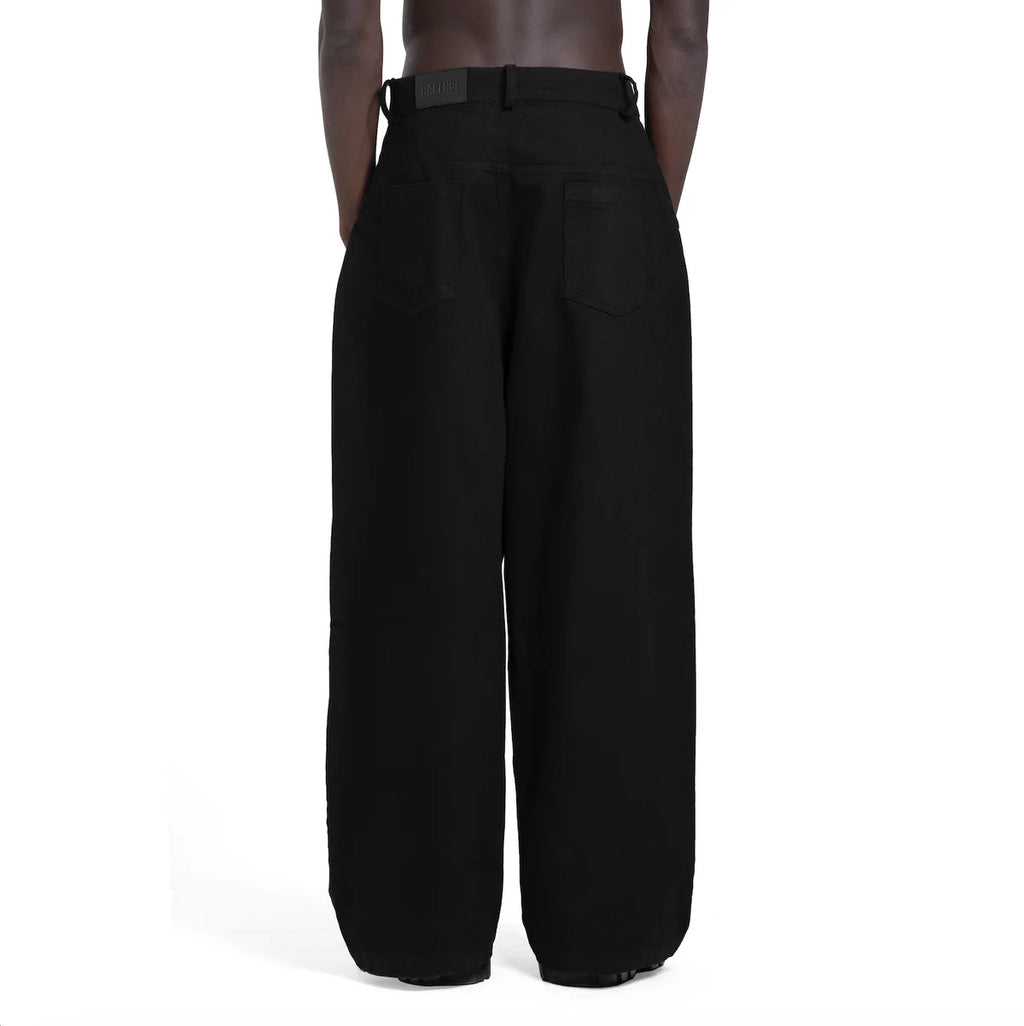 Black Distressed Canvas Pants